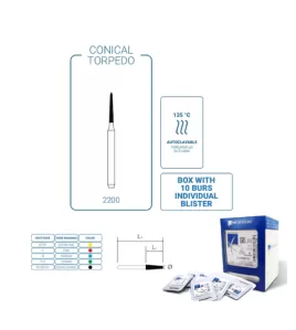 Diamond Bur FG - 2200 Conical Torpedo